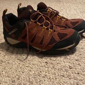 Merrell Women’s burgundy and Black Athletic Shoes